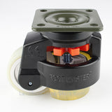 Leveling Casters | FootMaster GD-100F-BLK-U | Top Plate Mount with 3" Poly Wheel, Poly Pad & 1,650 Lb Capacity