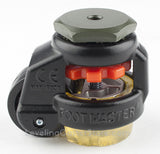 Leveling Caster | FootMaster GD-40S-BLK-UP | 8mm Threaded Stem Mount with 1-5/8" Wheel, Polyurethane Pad & 110 Lb Capacity