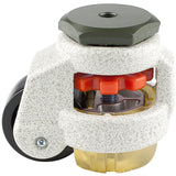 Leveling Caster | FootMaster GD-40S-3/8-UP | 3/8" Threaded Stem Mount with 1-5/8" Wheel, Polyurethane Pad & 110 Lb Capacity