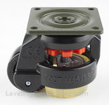 Leveling Casters | FootMaster GD-60F-BLK-UP | Top Plate Mount with 2" Wheel, Poly Pad & 550 Lb Capacity