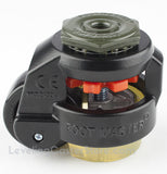 Leveling Caster | FootMaster GD-60S-BLK-UP | 12mm Threaded Stem Mount with 2" Wheel, Poly Pad & 550 Lb Capacity