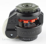 Leveling Caster | FootMaster GD-60S-BLK-1/2-UW | 1/2" Threaded Stem Mount with 2" Poly Wheel & 550 Lb Capacity