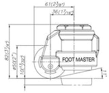 2" Nylon Wheel 1/2" Stem Mount Leveling Caster (Ivory) - 550 Lbs Capacity | 7GD-60S-1/2