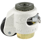 Leveling Caster | FootMaster GDR-60S-UP | Ratchet Adjusting 12mm Threaded Stem Mount with 2" Wheel, Poly Pad & 550 Lb Capacity