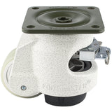 Leveling Casters | FootMaster GDR-80F-U | Ratchet Adjustment Top Plate Mount with 2-1/2" Poly Wheel, Poly Pad & 1,100 Lb Capacity