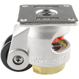 Stainless Steel Leveling Casters | FootMaster SGDN-60F-UP | Top Plate Mount with 2" Wheel, Polyurethane Pad & 550 Lb Capacity