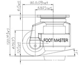 FootMaster GD-100F Drawing Side View | Leveling Caster Store