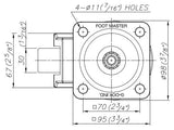 FootMaster GD-100F Drawing Top View | Leveling Caster Store