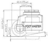 FootMaster GD-120S Drawing Side View | Leveling Caster Store