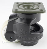 Leveling Casters | FootMaster GD-120F-BLK-UW | Top Plate Mount with 3" Poly Wheel & 2,200 Lb Capacity