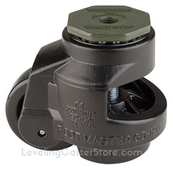 Leveling Casters | FootMaster GD-120S-BLK | 16mm Stem Mount with 3" Poly Wheel & 2,200 Lb Capacity