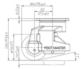 FootMaster GD-120F-BLK Drawing Side View | Leveling Caster Store