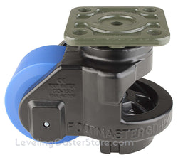 Leveling Casters | FootMaster GD-150F-BLK | Top Plate Mount with 3-3/4" Wheel & 3,300 Lb Capacity
