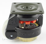 Leveling Casters | FootMaster GD-60F-BLK-U | Top Plate Mount with 2" Poly Wheel, Poly Pad & 550 Lb Capacity