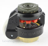Leveling Caster | FootMaster GD-60S-BLK-1/2-U | 1/2" Threaded Stem Mount with 2" Poly Wheel, Poly Pad & 550 Lb Capacity