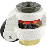 Leveling Caster | FootMaster GD-60S-UP | 12mm Threaded Stem Mount with 2" Wheel, Poly Pad & 550 Lb Capacity