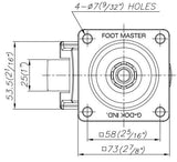 FootMaster GD-60F Drawing Top | Leveling Caster Store