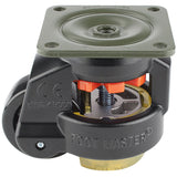 Leveling Casters | FootMaster GD-80F-BLK-UP | Top Plate Mount with 2-1/2" Wheel, Poly Pad, & 1,100 Lb Capacity