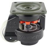 Leveling Casters | FootMaster GD-80F-BLK-UW | Top Plate Mount with 2-1/2" Poly Wheel & 1,100 Lb Capacity