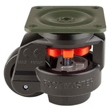 Leveling Casters | FootMaster GD-80F-BLK | Top Plate Mount with 2-1/2" Wheel & 1,100 Lb Capacity