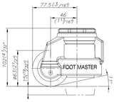 FootMaster GD-80S-BLK-1/2 Drawing Side | Leveling Caster Store