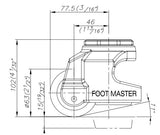 FootMaster GDN-80S-1/2 Side Drawing | Leveling Caster Store