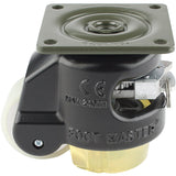 Leveling Casters | FootMaster GDR-60F-BLK-UW | Ratchet Adjustment Top Plate Mount Caster with 2" Poly Wheel & 550 Lb Capacity