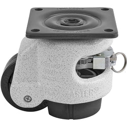 Leveling Casters | FootMaster GDR-60F | Ratchet Adjustment Top Plate Mount Caster with 2" Wheel & 550 Lb Capacity