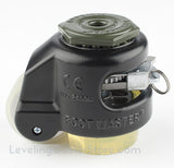 Leveling Caster | FootMaster GDR-60S-BLK-1/2-U | Ratchet Adjusting 1/2" Threaded Stem Mount with 2" Poly Wheel, Poly Pad & 550 Lb Capacity