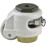Leveling Caster | FootMaster GDR-60S-1/2-U | Ratchet Adjusting 1/2" Threaded Stem Mount with 2" Poly Wheel, Poly Pad & 550 Lb Capacity