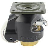 Leveling Casters | FootMaster GDR-80F-BLK-U | Ratchet Adjustment Top Plate Mount with 2-1/2" Poly Wheel, Poly Pad & 1,100 Lb Capacity