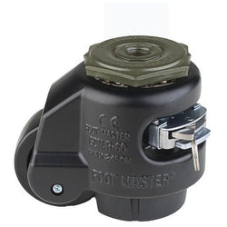 Leveling Casters | FootMaster GDR-80S-BLK | Ratchet Adjustment 12mm Stem Mount with 2-1/2" Wheel & 1,100 Lb Capacity