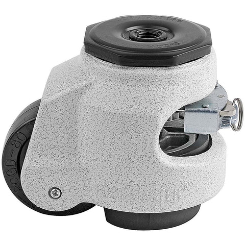 Leveling Casters | FootMaster GDR-80S | Ratchet Adjustment 12mm Stem Mount with 2-1/2" Wheel & 1,100 Lb Capacity
