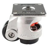 Stainless Steel Leveling Casters | FootMaster SGDN-60F Top Plate Mount with 2" Wheel & 550 Lb Capacity