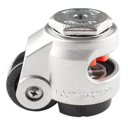 Stainless Steel Leveling Casters | FootMaster SGDN-60S | 12mm Stem Mount with 2" Wheel & 550 Lb Capacity