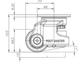 FootMaster SGDN-80F Drawing Side View | Leveling Caster Store