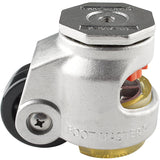 Stainless Steel Leveling Casters | FootMaster SGDN-80S-UP| 12mm Stem Mount with 2-1/2" Wheel, Polyurethane Pad & 1,100 Lb Capacity