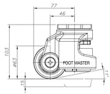 FootMaster SGDN-80S Drawing Side View | Leveling Caster Store
