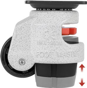 Leveling Casters | Low Profile with 8mm Stem Mount in Black 